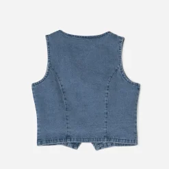 Gilet sans manches en jean^Texto Best