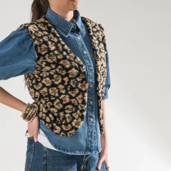 Gilet à motif léopard^Texto Discount