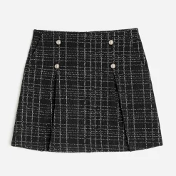 Jupe courte à pont e façon tweed^Texto