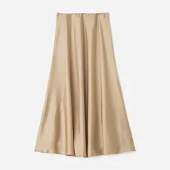Jupe longue beige satinée^Texto Outlet