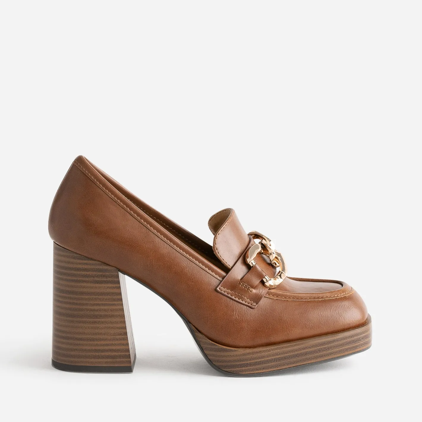 Mocassin à talon éco-conçu avec maxi chaîne^Eram Clearance