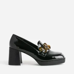 Mocassin à talon verni avec maxi chaîne^Eram Sale