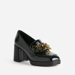 Mocassin à talon verni avec maxi chaîne^Eram Sale
