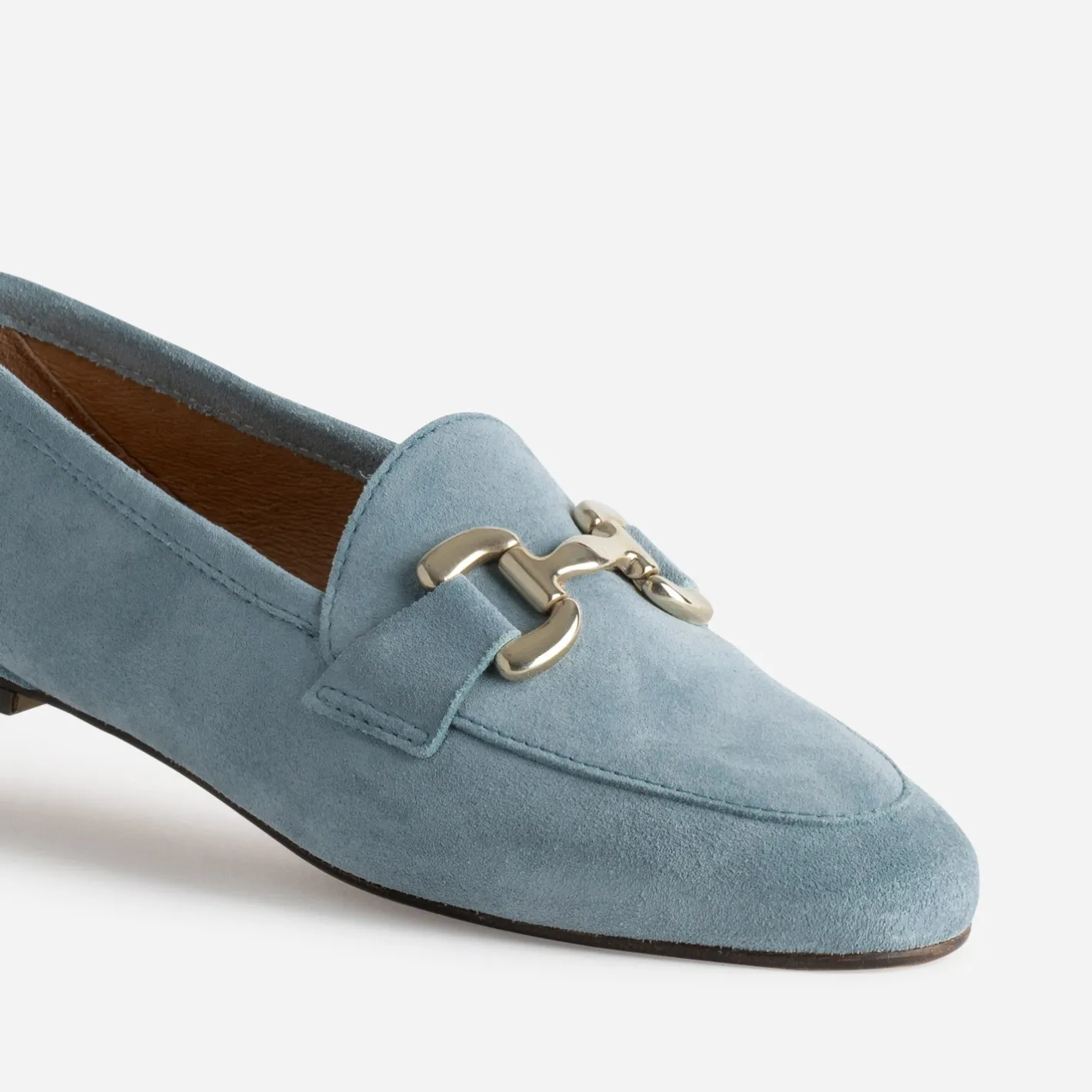 Mocassin baby blue en cuir velours^Eram Sale
