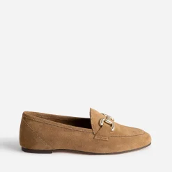 Mocassin beige foncé en cuir velours^Eram Hot