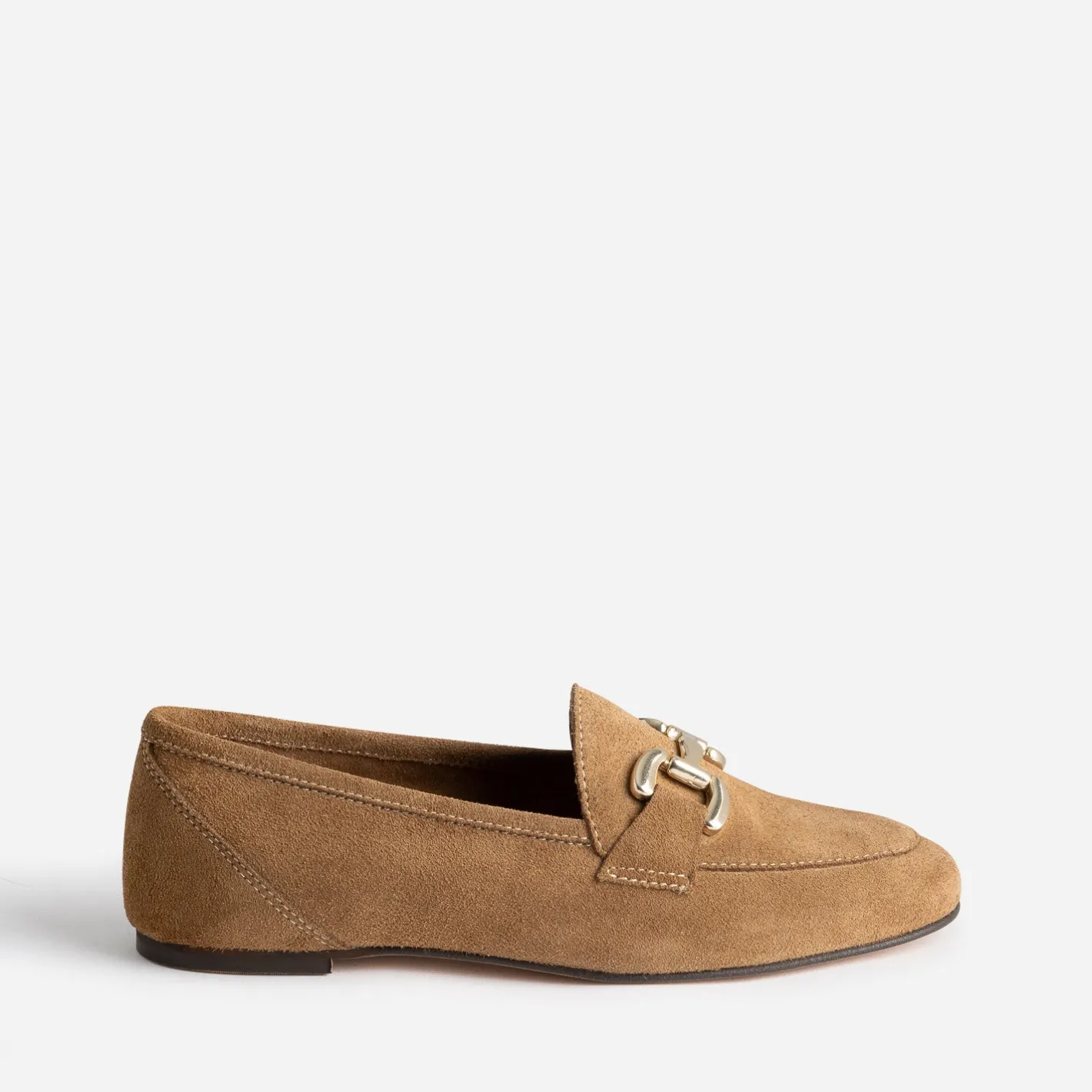 Mocassin beige foncé en cuir velours^Eram Hot