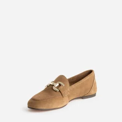 Mocassin beige foncé en cuir velours^Eram Hot