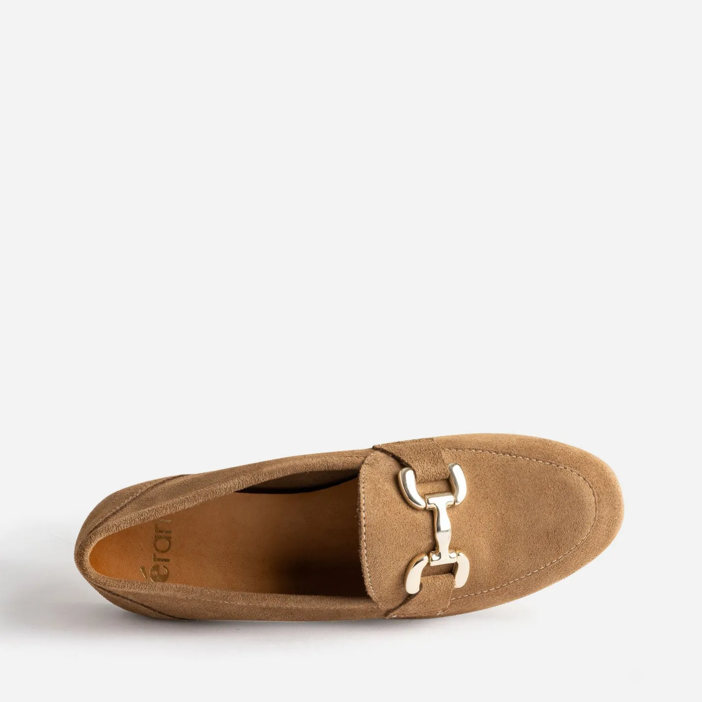 Mocassin beige foncé en cuir velours^Eram Hot