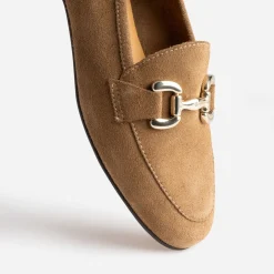 Mocassin beige foncé en cuir velours^Eram Hot
