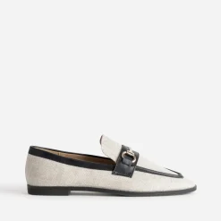 Mocassin bi-matière lin et noir^Eram Online