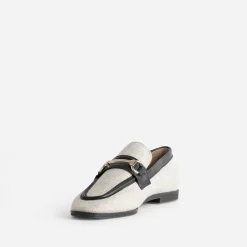 Mocassin bi-matière lin et noir^Eram Online