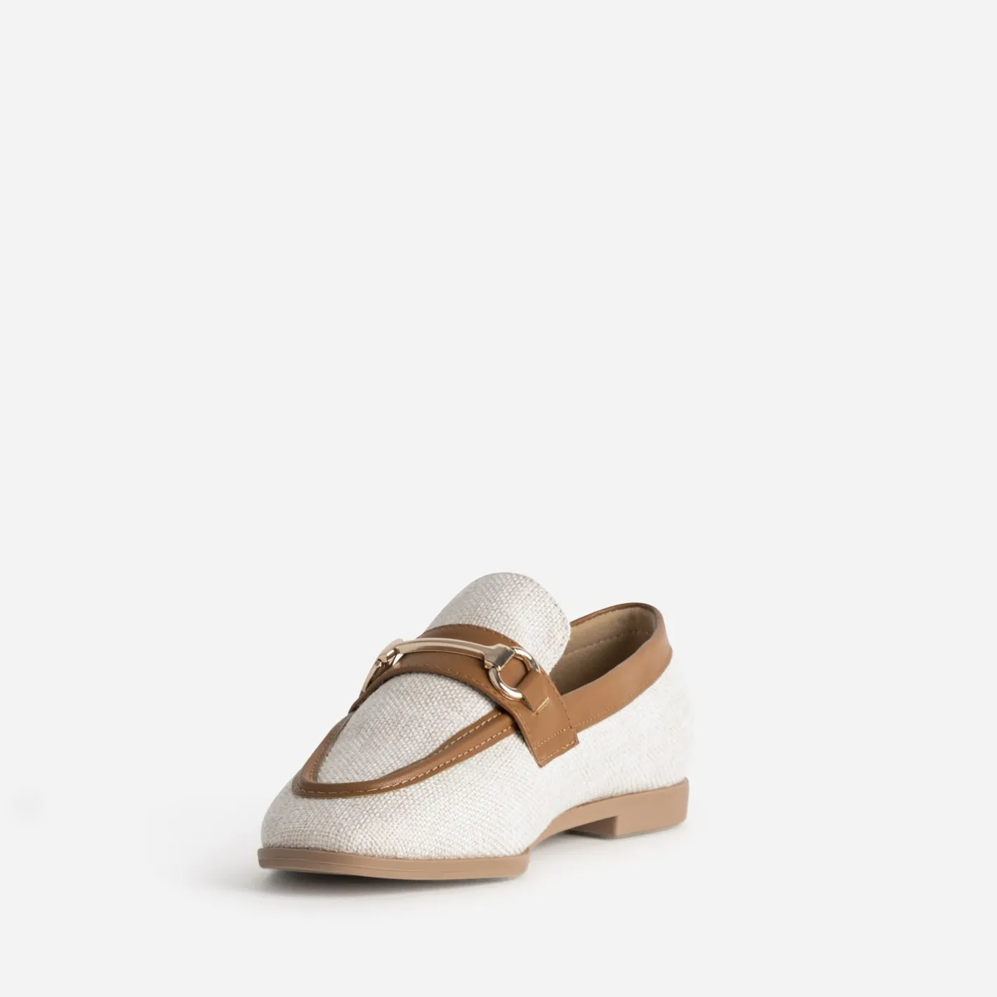 Mocassin bi-matière beige lin et^Eram Best