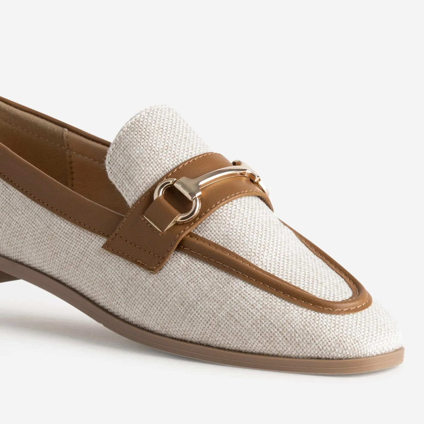 Mocassin bi-matière beige lin et^Eram Best