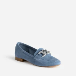 Mocassin cuir velours maxi chaîne argentée^Eram Discount