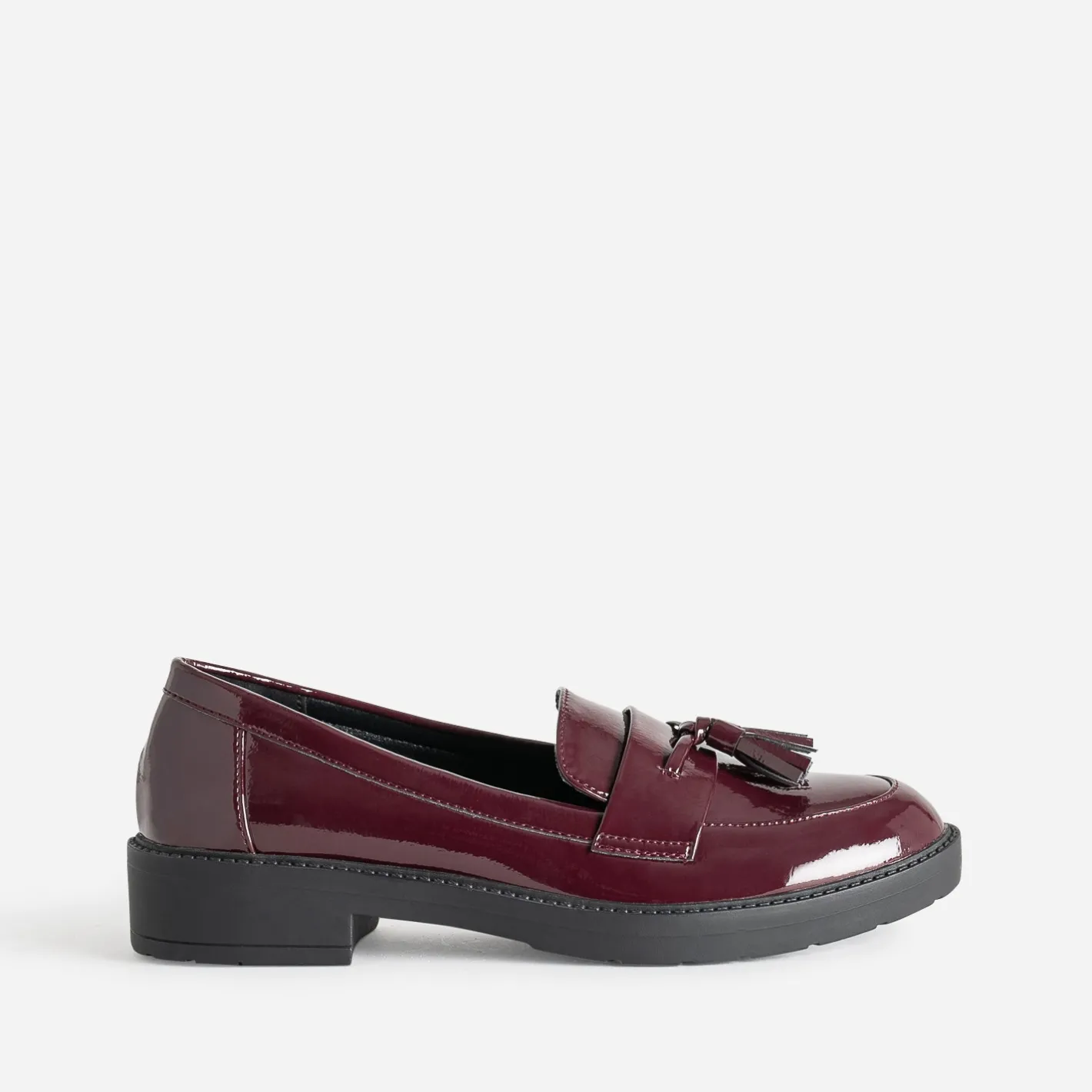 Mocassin bordeaux verni à pampilles^Eram Online