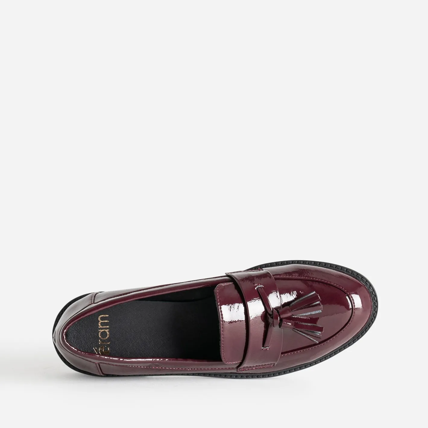 Mocassin bordeaux verni à pampilles^Eram Online