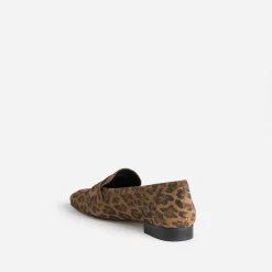 Mocassin camel en cuir velours effet léopard^Eram Discount