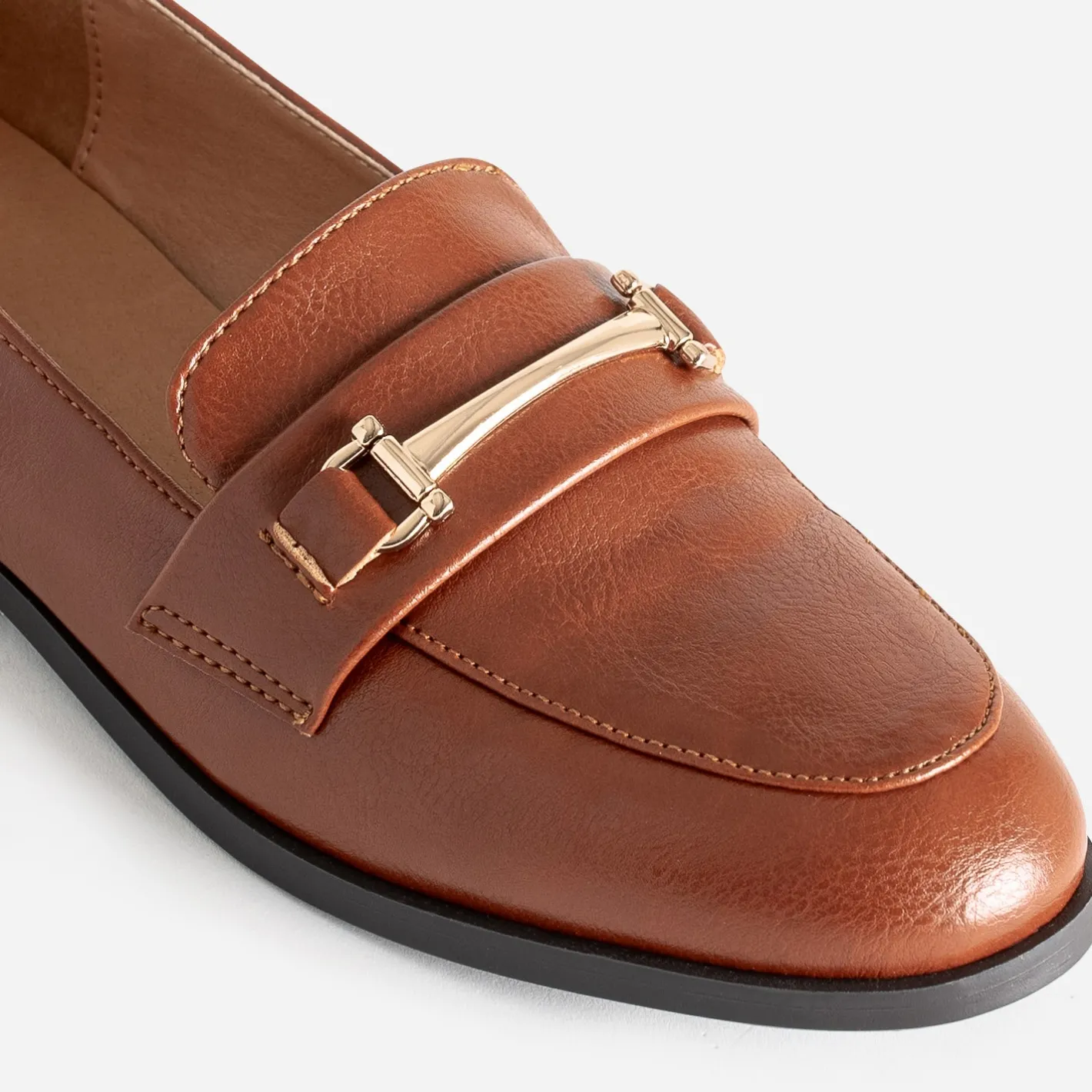 Mocassin cognac détails dorés^Eram