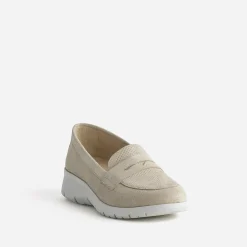Mocassin doré cuir velours^FRANCE ARNO New