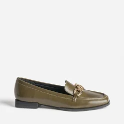 Mocassin kaki avec chaîne dorée^Eram Online