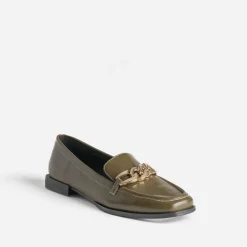 Mocassin kaki avec chaîne dorée^Eram Online