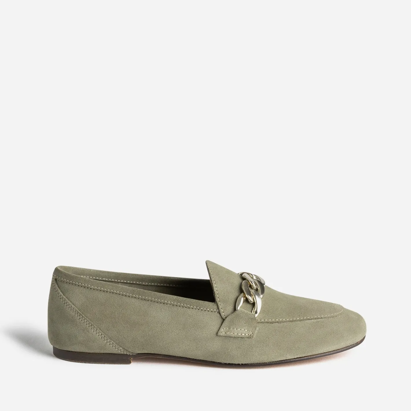 Mocassin kaki éco-conçu en cuir velours^Eram Clearance
