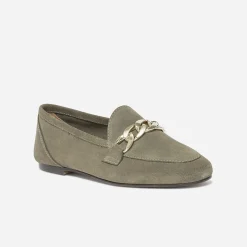 Mocassin kaki éco-conçu en cuir velours^Eram Clearance