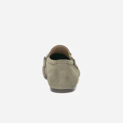 Mocassin kaki éco-conçu en cuir velours^Eram Clearance