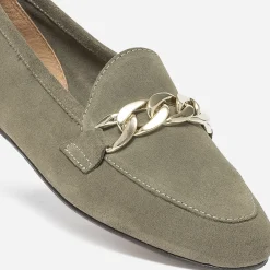 Mocassin kaki éco-conçu en cuir velours^Eram Clearance