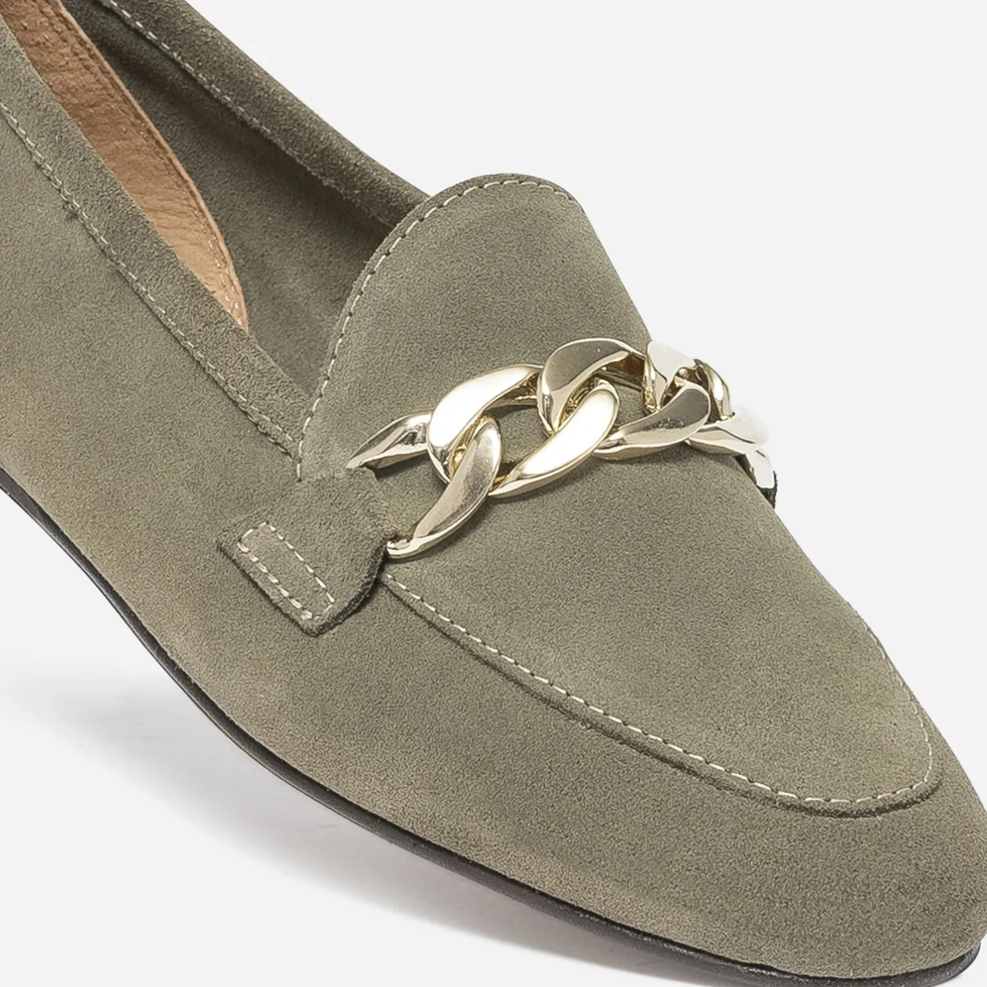 Mocassin kaki éco-conçu en cuir velours^Eram Clearance