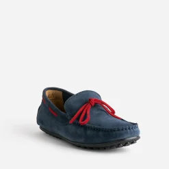 Mocassin marine cuir velours lacet rouge^Eram Clearance