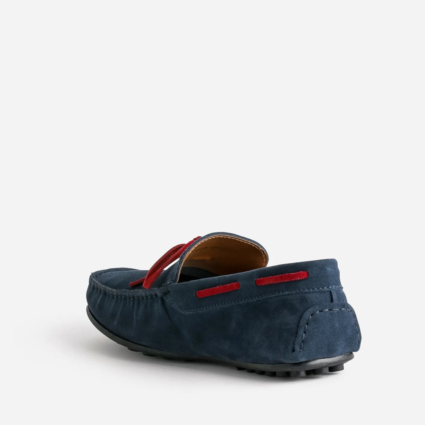 Mocassin marine cuir velours lacet rouge^Eram Clearance