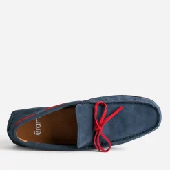 Mocassin marine cuir velours lacet rouge^Eram Clearance