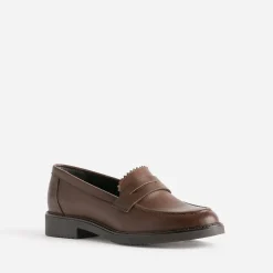 Mocassin marron cuir bord cranté éco-conçu^Eram Online