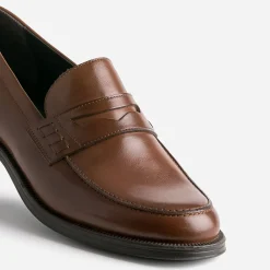 Mocassin marron foncé cuir^Eram Discount