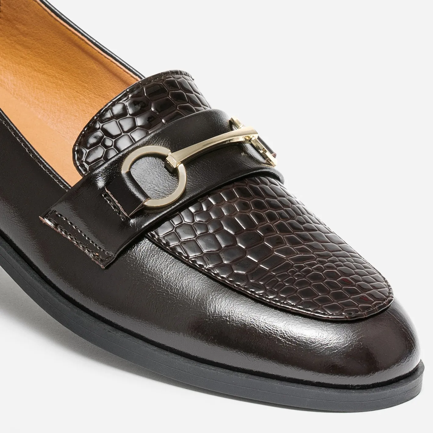 Mocassin verni embossé effet python^Eram Best