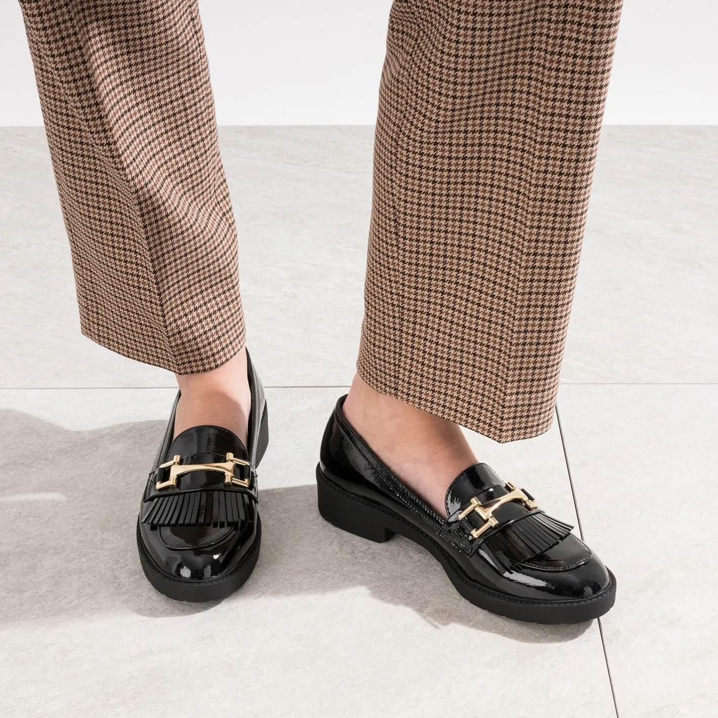 Mocassin verni à franges^Eram
