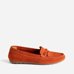 Mocassin orangé en cuir velours^Eram