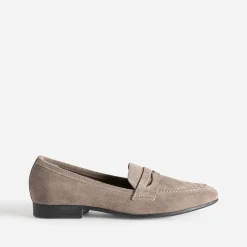 Mocassin taupe en cuir velours^Eram New