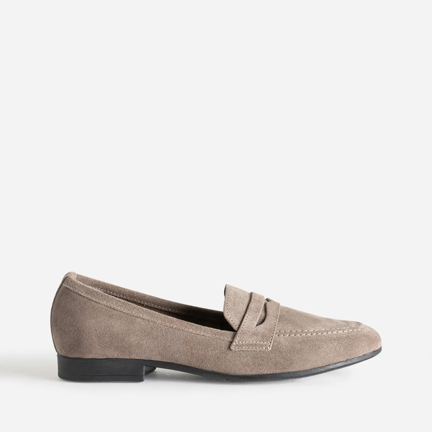 Mocassin taupe en cuir velours^Eram New
