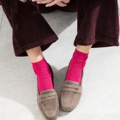Mocassin taupe en cuir velours^Eram New
