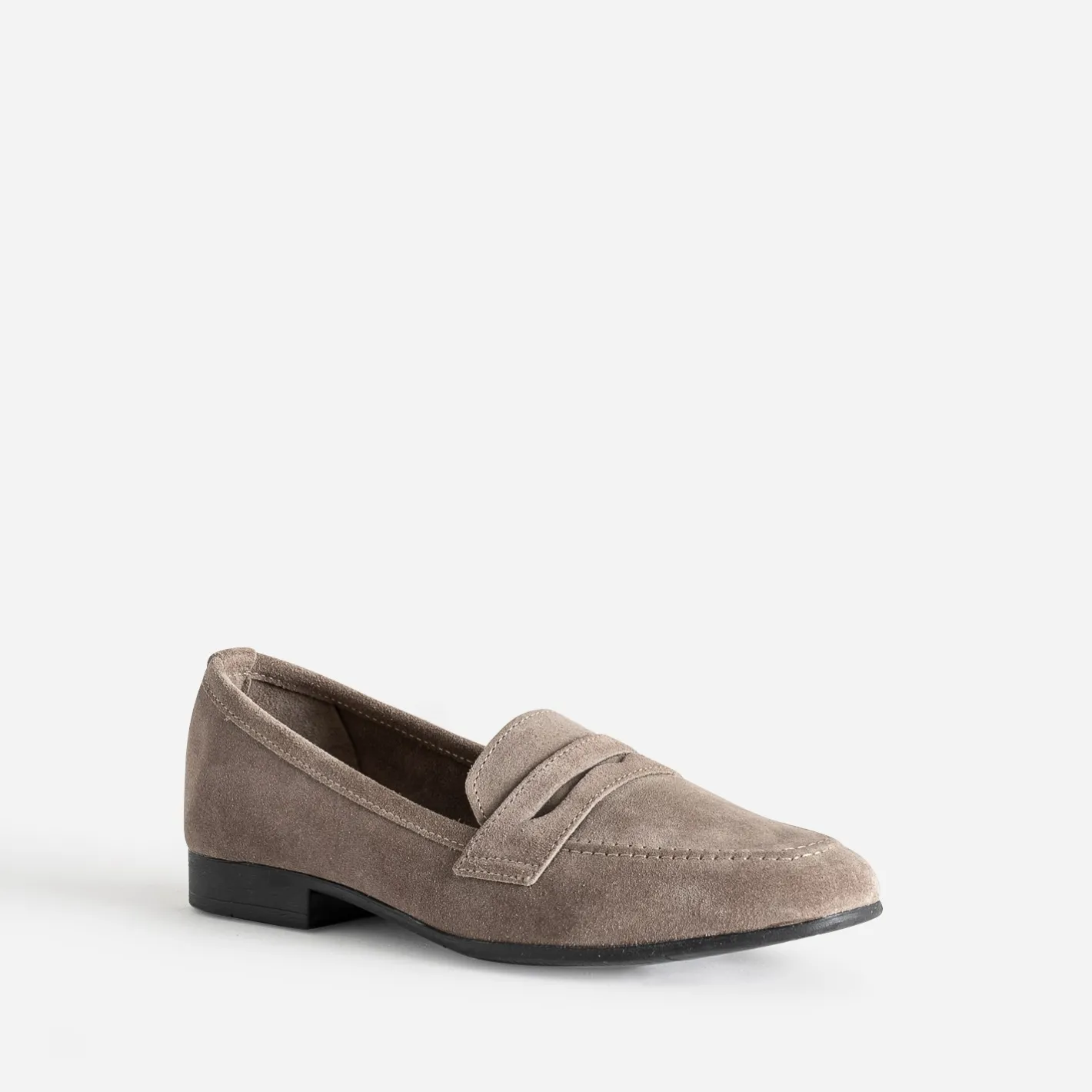 Mocassin taupe en cuir velours^Eram New