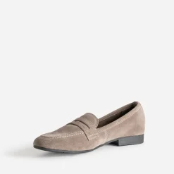 Mocassin taupe en cuir velours^Eram New