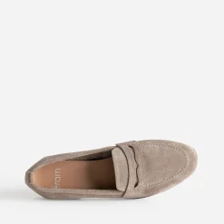 Mocassin taupe en cuir velours^Eram New
