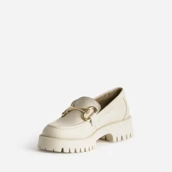 Mocassin beige en cuir à semelle crantée^Texto Hot