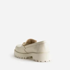 Mocassin beige en cuir à semelle crantée^Texto Hot