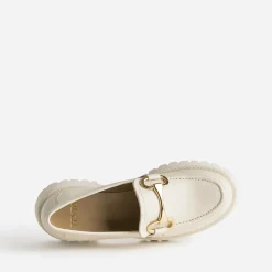 Mocassin beige en cuir à semelle crantée^Texto Hot