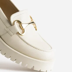 Mocassin beige en cuir à semelle crantée^Texto Hot