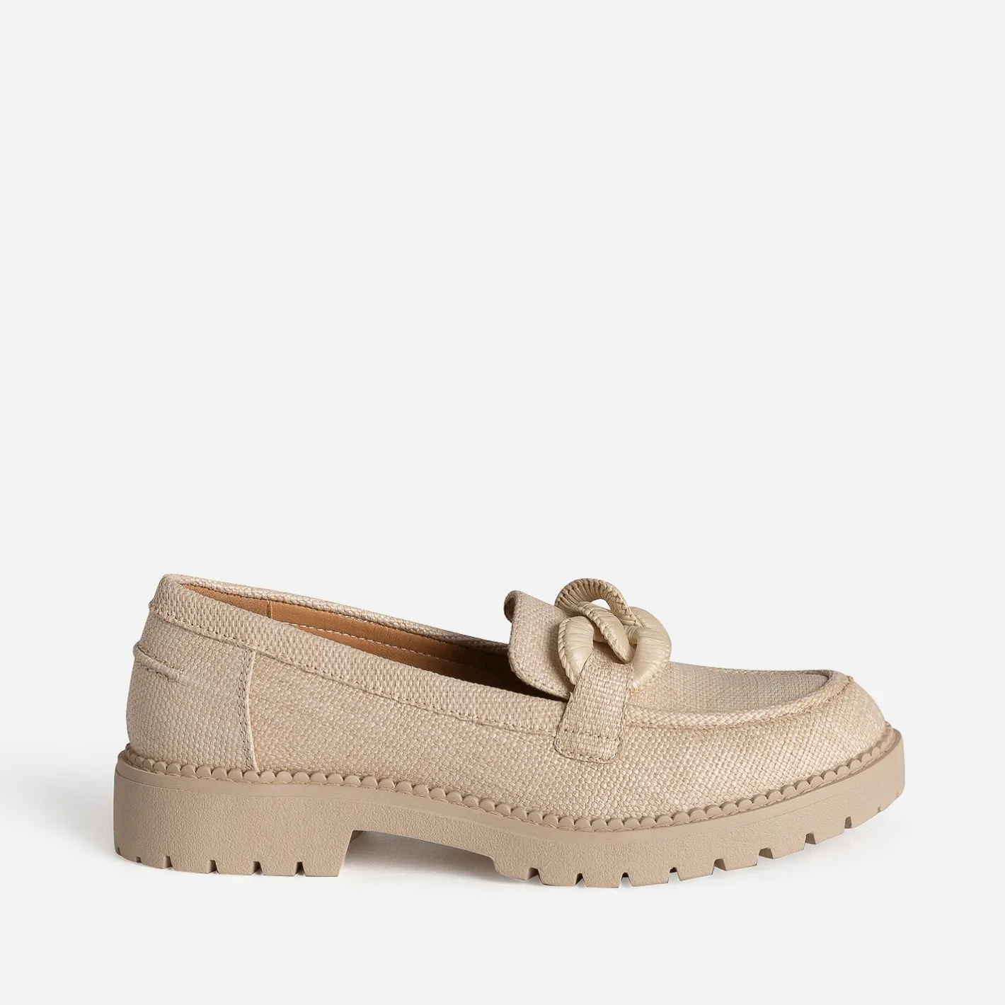 Mocassin tressage et maxi chaîne^Texto