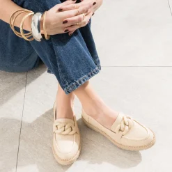 Mocassin tressage et maxi chaîne^Texto